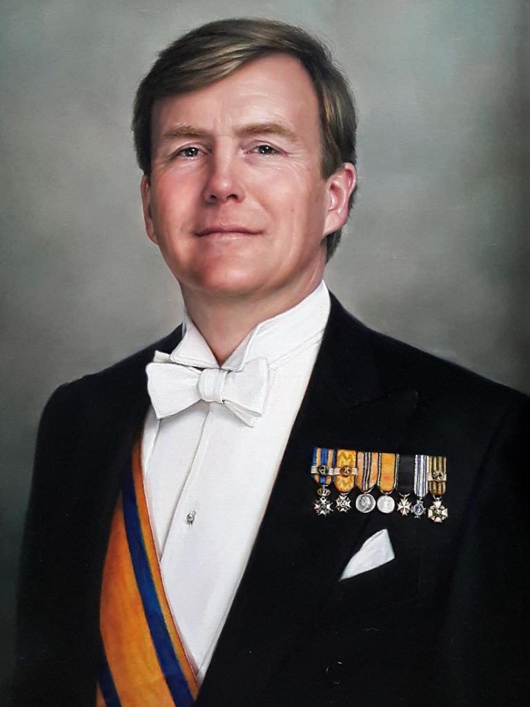 King Willem-Alexander of the Netherlands Painting Oil on Canvas Size: 80x60 cm 
